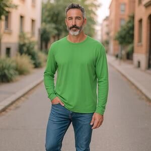 MARINE LAYER Men’s Sz M  Long Sleeve Neon Green Four Left Clover Top